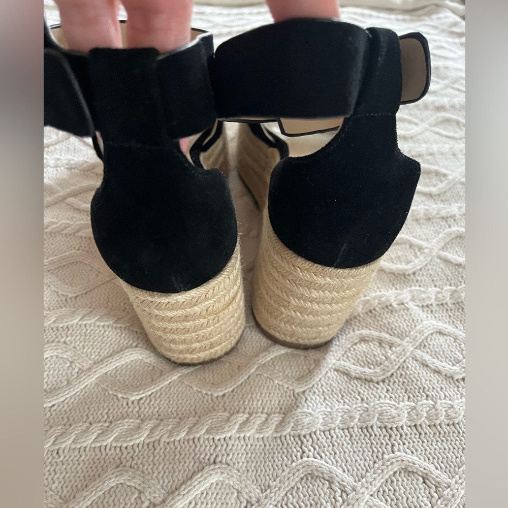 Marc Fisher Black Wedge Espadrilles Women’s Size 9.5 - Picture 7 of 15